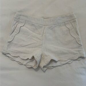 Cynthia Rowley White Scalloped Shorts